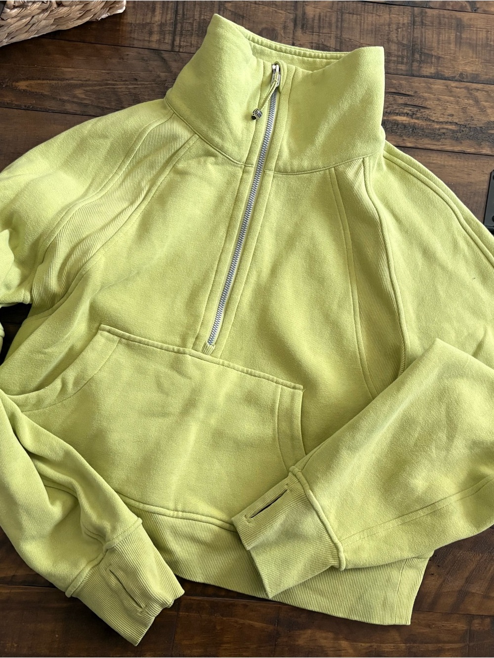 Lululemon Half-Zip Pullover Sweater in Lime Green